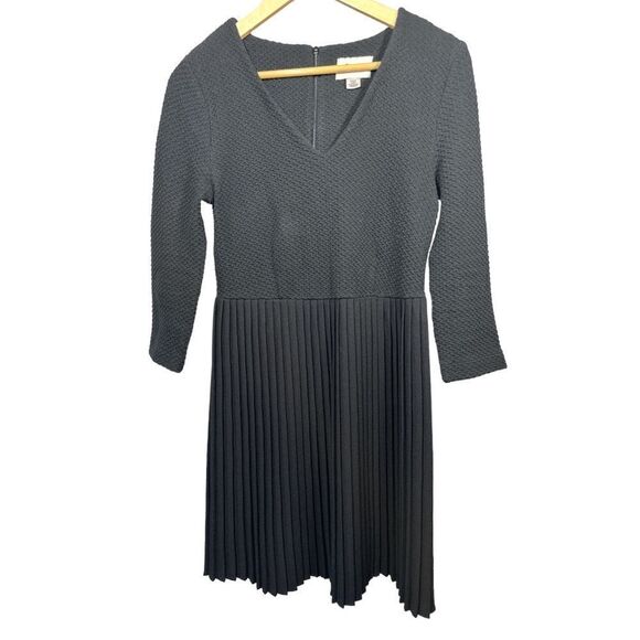 GANNI ANTHROPOLOGIE Women's Fulton Pleated Dress Black Size Small - Picture 4 of 14